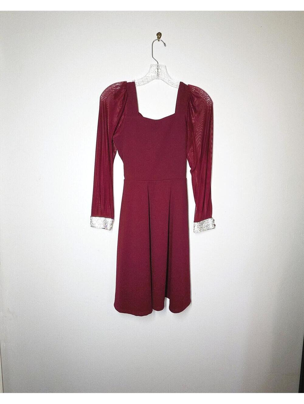 Speechless girls glitter rhinestones cuffs square neck dress size 16